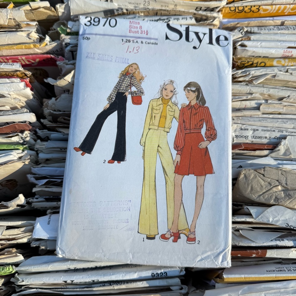 Vintage Pattern for Women's Flared Pants Jumpsuit